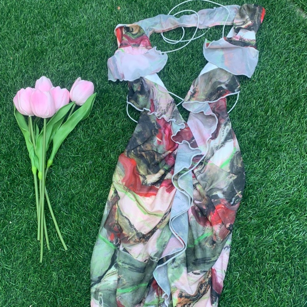 Colorful Ruffled Dress
